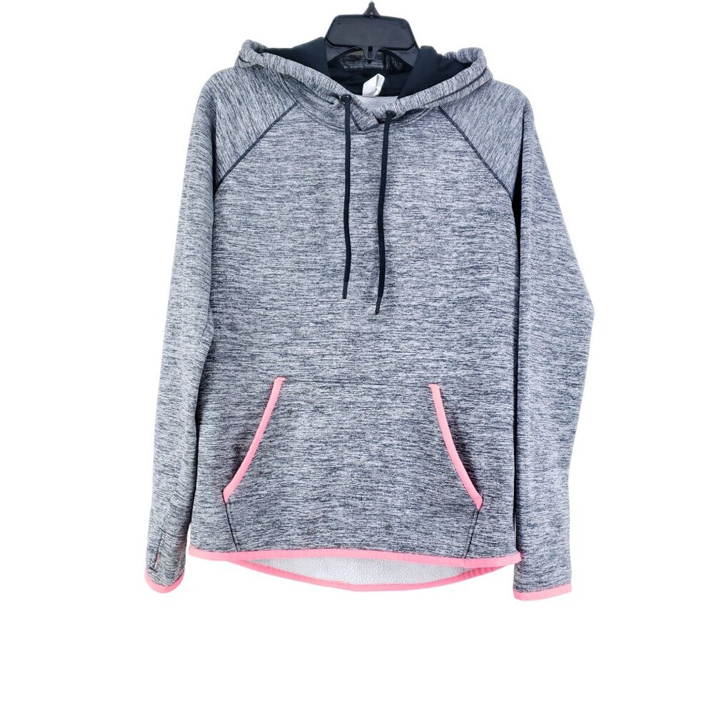 Under Armour ColdGear XS Womens Loose Fit Hooded Sweatshirt Gray & Pink